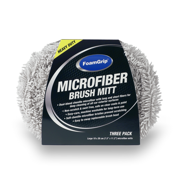 FoamGrip Microvezel Borstelhoezen Zwart (3pack)