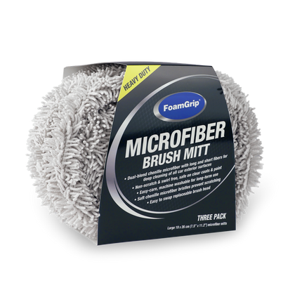 FoamGrip Microvezel Borstelhoezen Zwart (3pack)