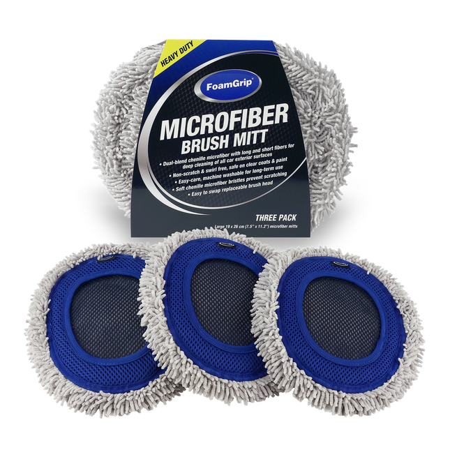 FoamGrip Microvezel Borstelhoezen Blauw (3pack)