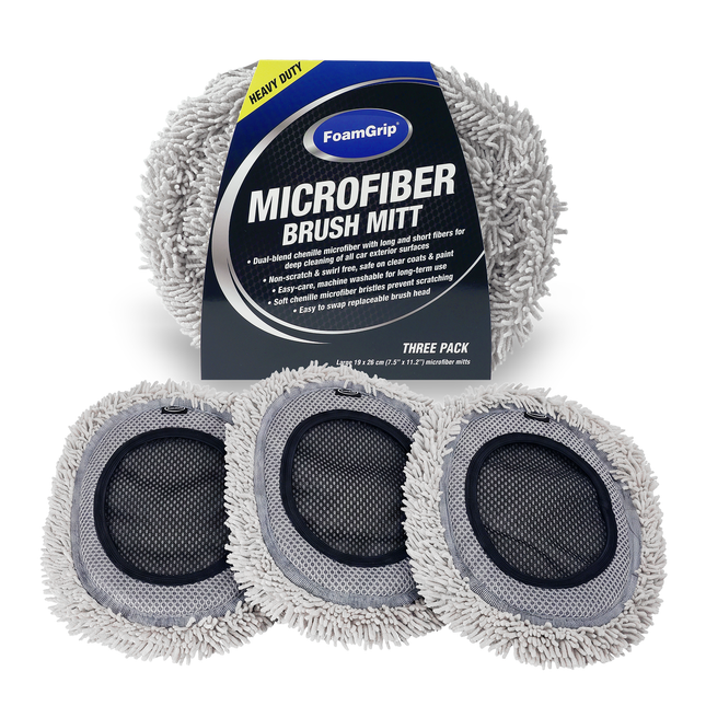 FoamGrip Microvezel Borstelhoezen Grijs (3pack)