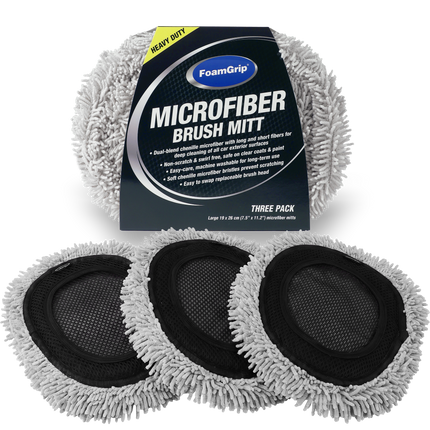 FoamGrip Microvezel Borstelhoezen Zwart (3pack)