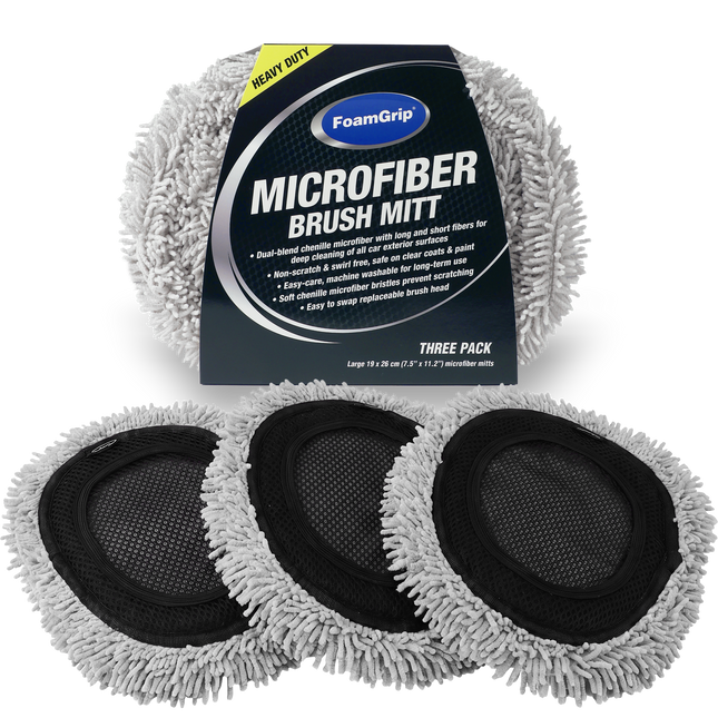 FoamGrip Microvezel Borstelhoezen Zwart (3pack)