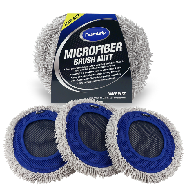 FoamGrip Microvezel Borstelhoezen Blauw (3pack)