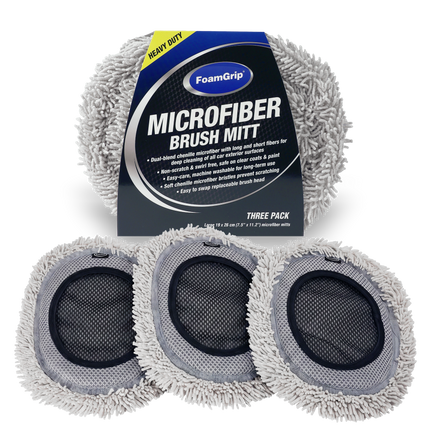 FoamGrip Microvezel Borstelhoezen Grijs (3pack)