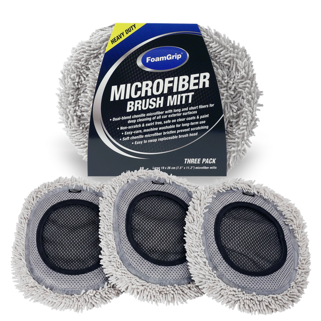 FoamGrip Microvezel Borstelhoezen Grijs (3pack)