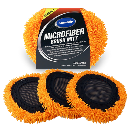 FoamGrip Microvezel Borstelhoezen Oranje (3pack)